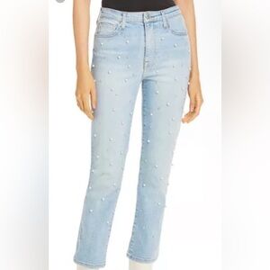 NWT Jonathan Simkhai Standard Beaded Jeans Size 28